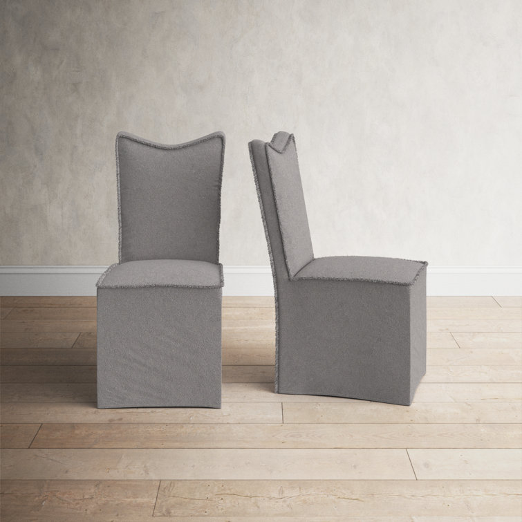 Gray parsons store linen chair